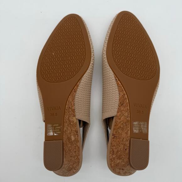 Vivaia Tamia Slingback Wedge Pro Old Money Minimalist Arch Support Almond 7.5 - Picture 6 of 8